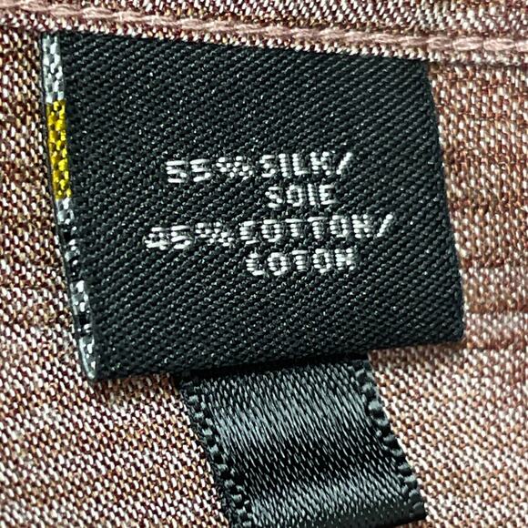 Jhane Barnes Maroon Long Sleeve Silk Cotton Blend Striped Shirt Mens Size Large - Picture 6 of 7